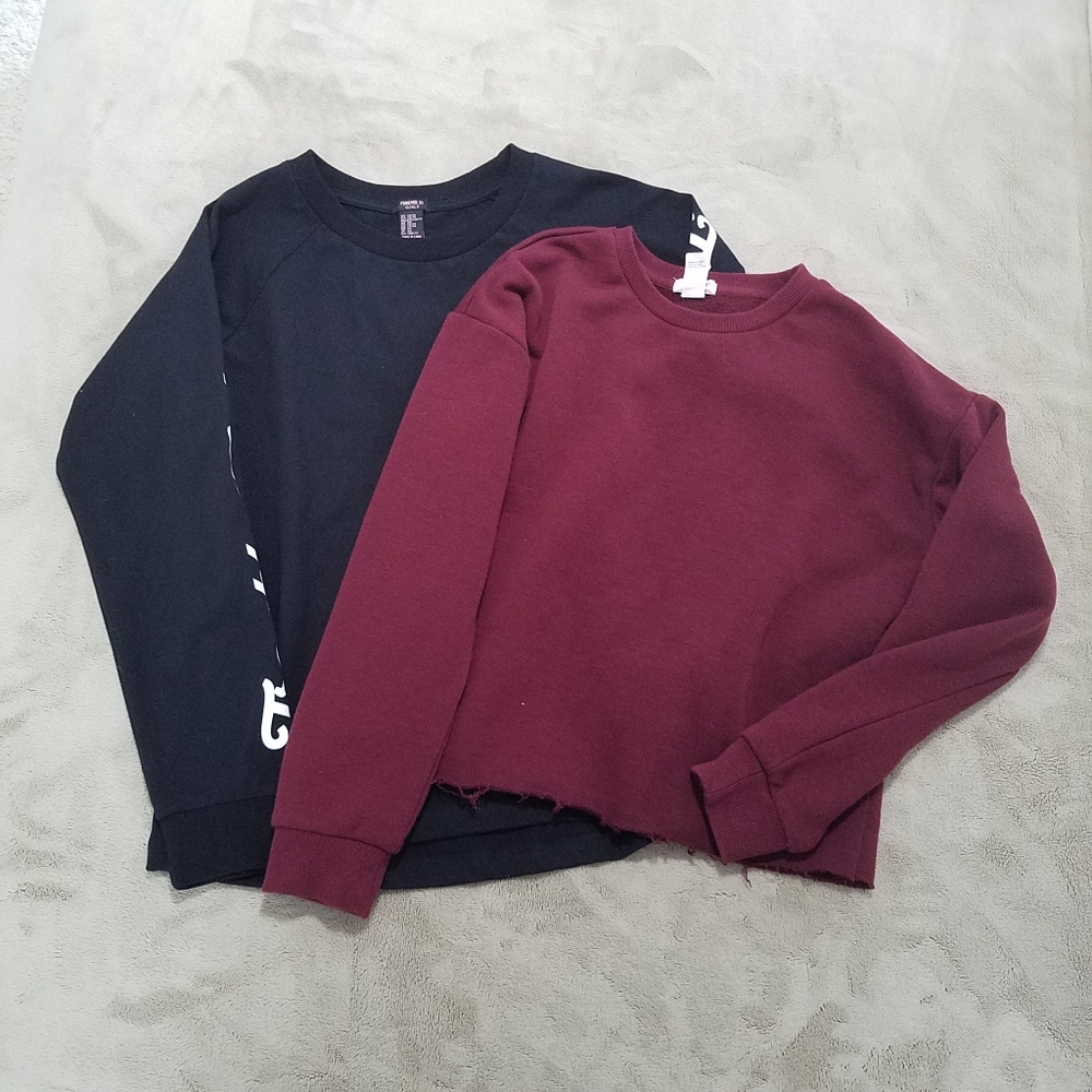 Lot of 2 Forever 21 Crewneck Sweaters Size XL